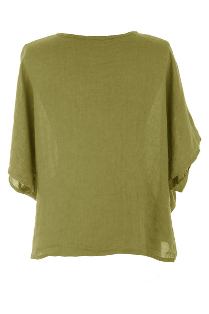 Twist Hem Linen Top