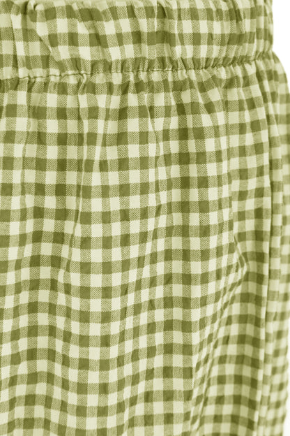 Barrel Leg Gingham Trouser