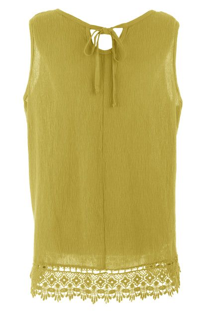 Crochet Trim Teabag Cotton Top