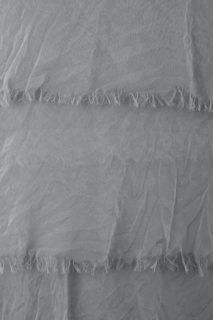 Sleeveless Frayed Detail Silk Midi