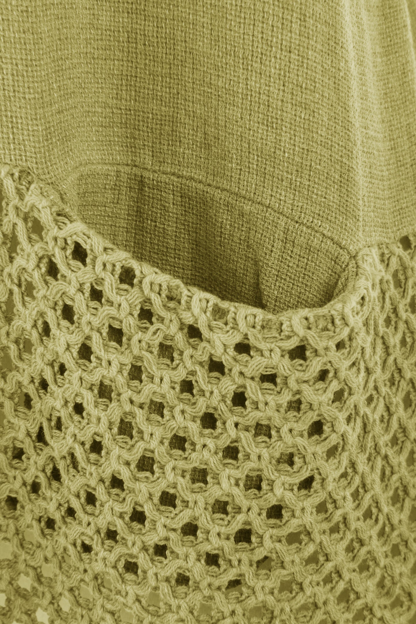 2 Pocket Crochet Detail Teabag Top