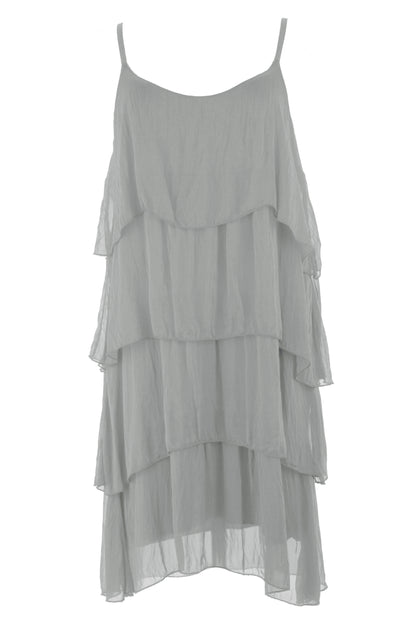 Ruffle Silk Dress