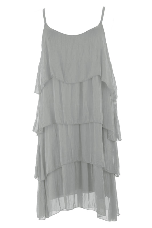 Ruffle Silk Dress