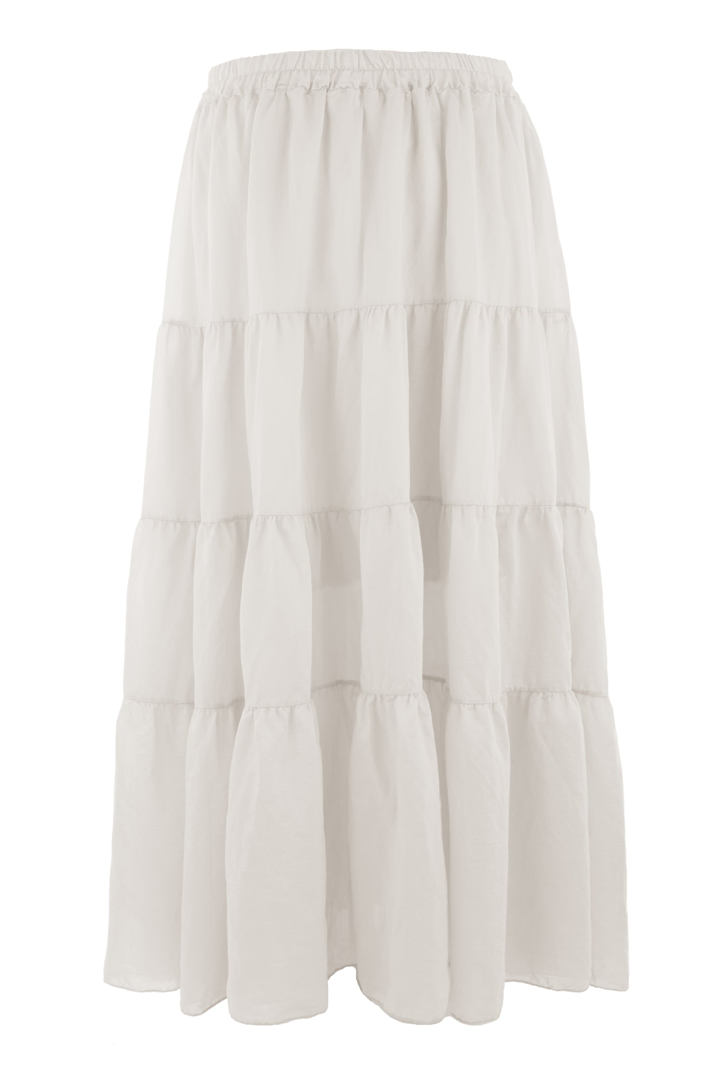 Tiered Silk Skirt
