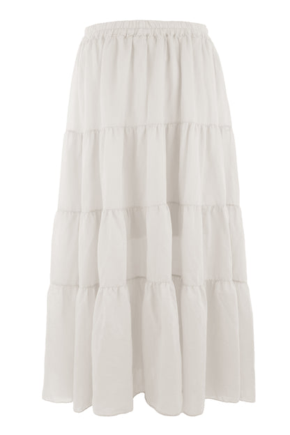 Tiered Silk Skirt