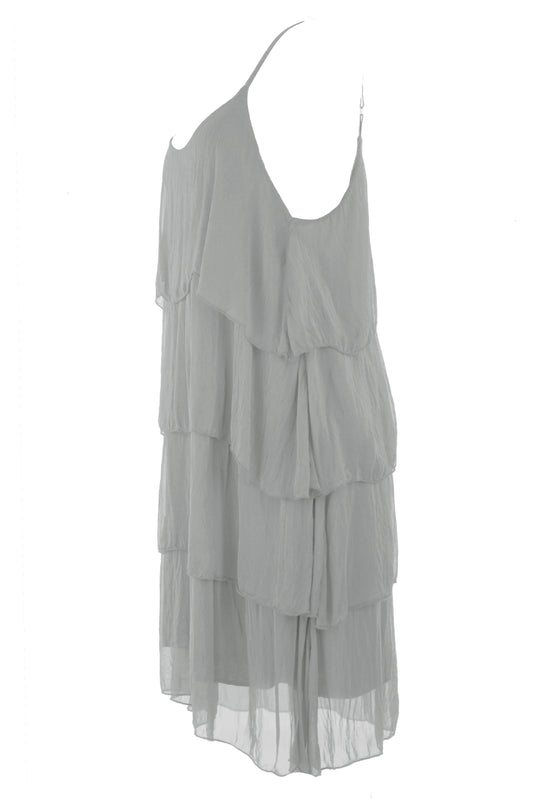 Ruffle Silk Dress