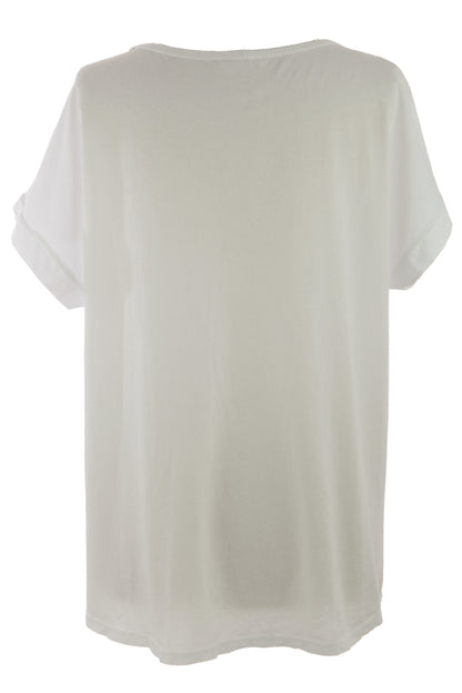 Foil Flower Linen Top