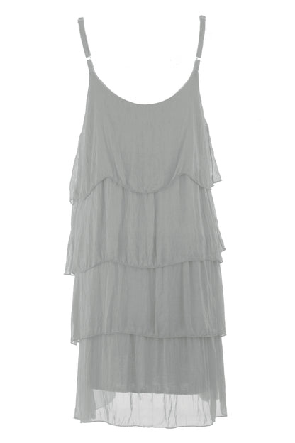 Ruffle Silk Dress