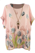 Load image into Gallery viewer, Tulip Print Necklace Cotton Top
