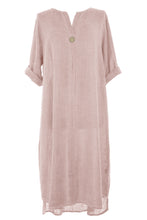 Load image into Gallery viewer, One Button Detail Linen Dress
