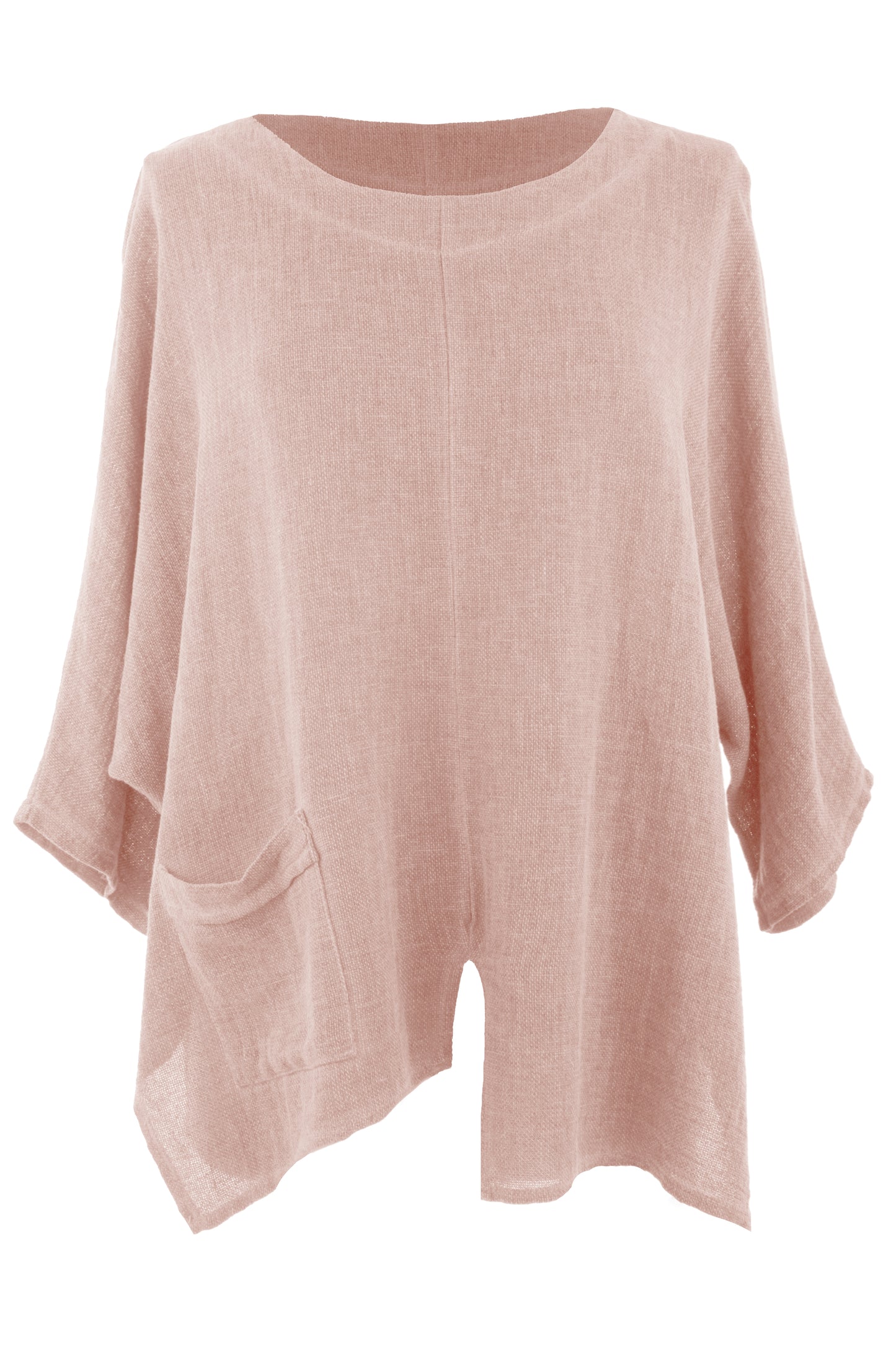 V Cutout Hem Linen Teabag Top