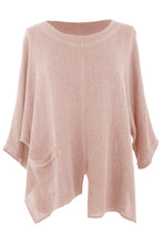 Load image into Gallery viewer, V Cutout Hem Linen Teabag Top
