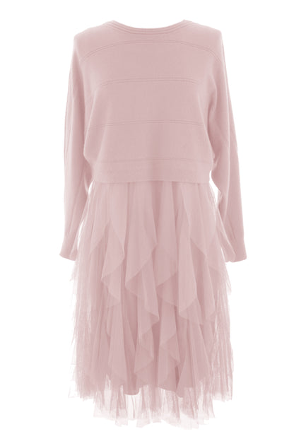 2 Piece Knit Jumper Ruffle Dress