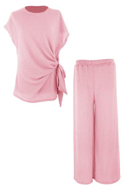 Side Tie Top Trouser Set