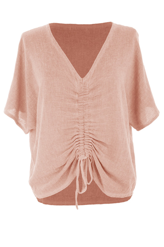Ruched Front Teabag Top