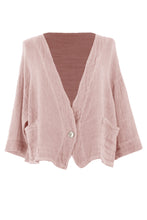 Load image into Gallery viewer, One Button Teabag Linen Jacket

