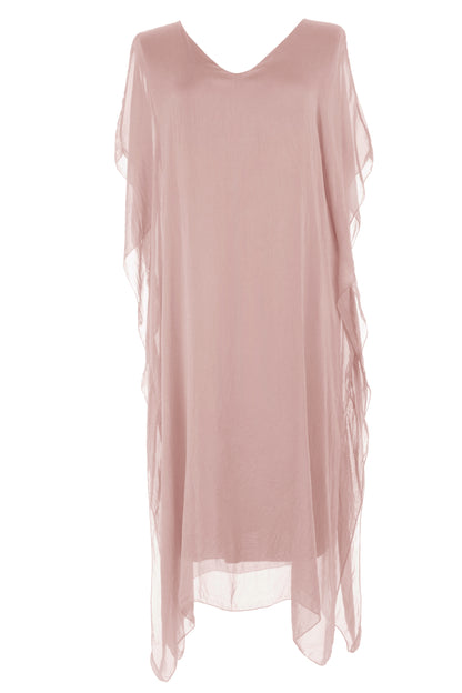 Batwing Silk Kaftan Midi