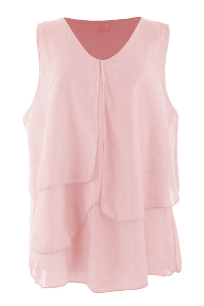 Flap Detail Silk Top