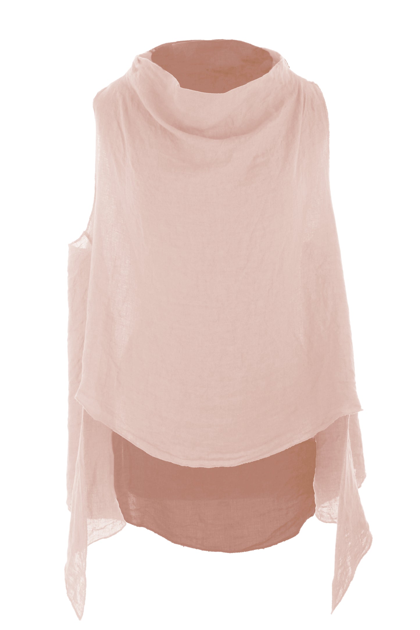Sleeveless Cowl Neck Linen Top