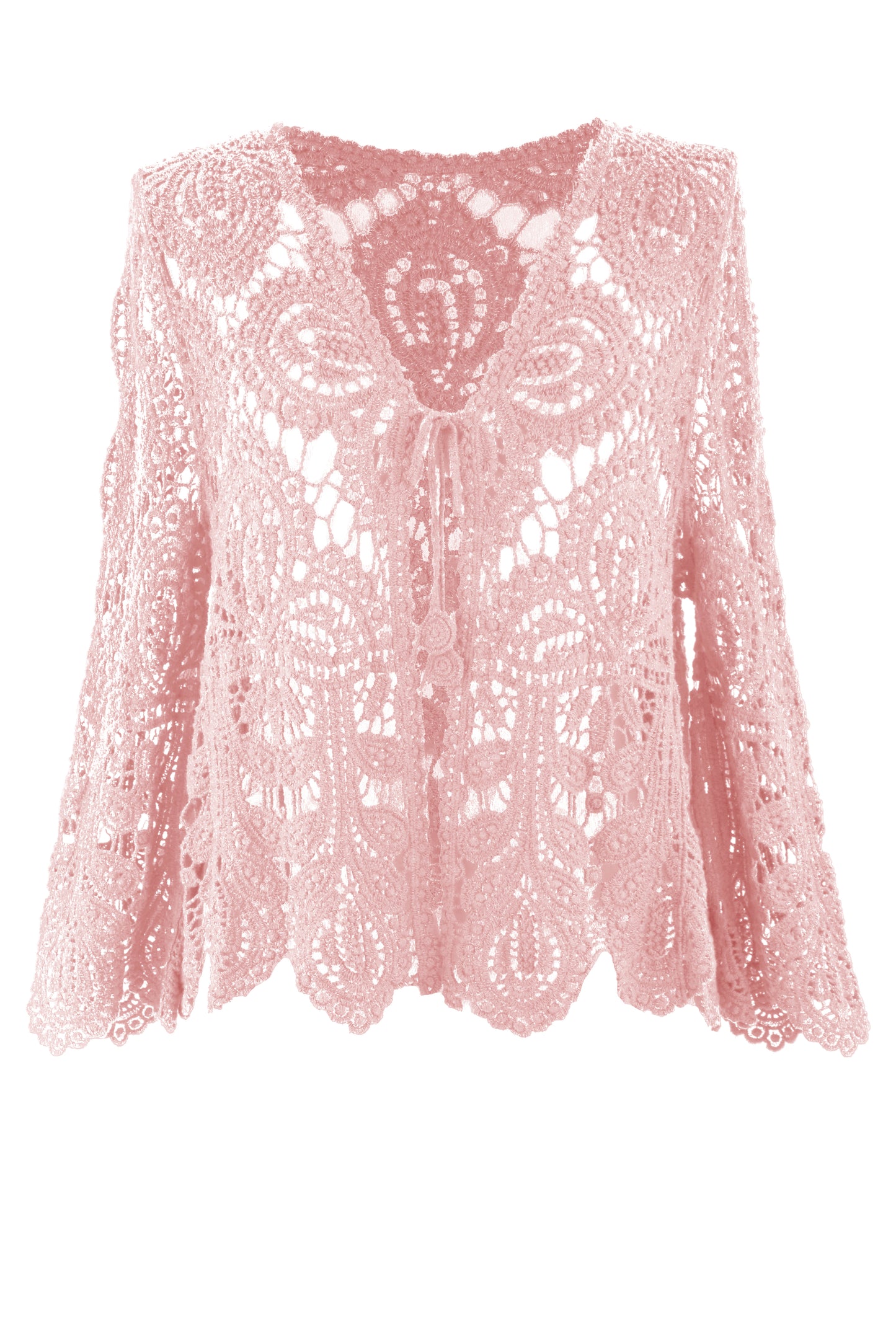 Tie Front Crochet Cardigan