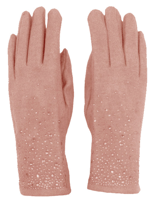 Diamante Detail Cashmere Gloves