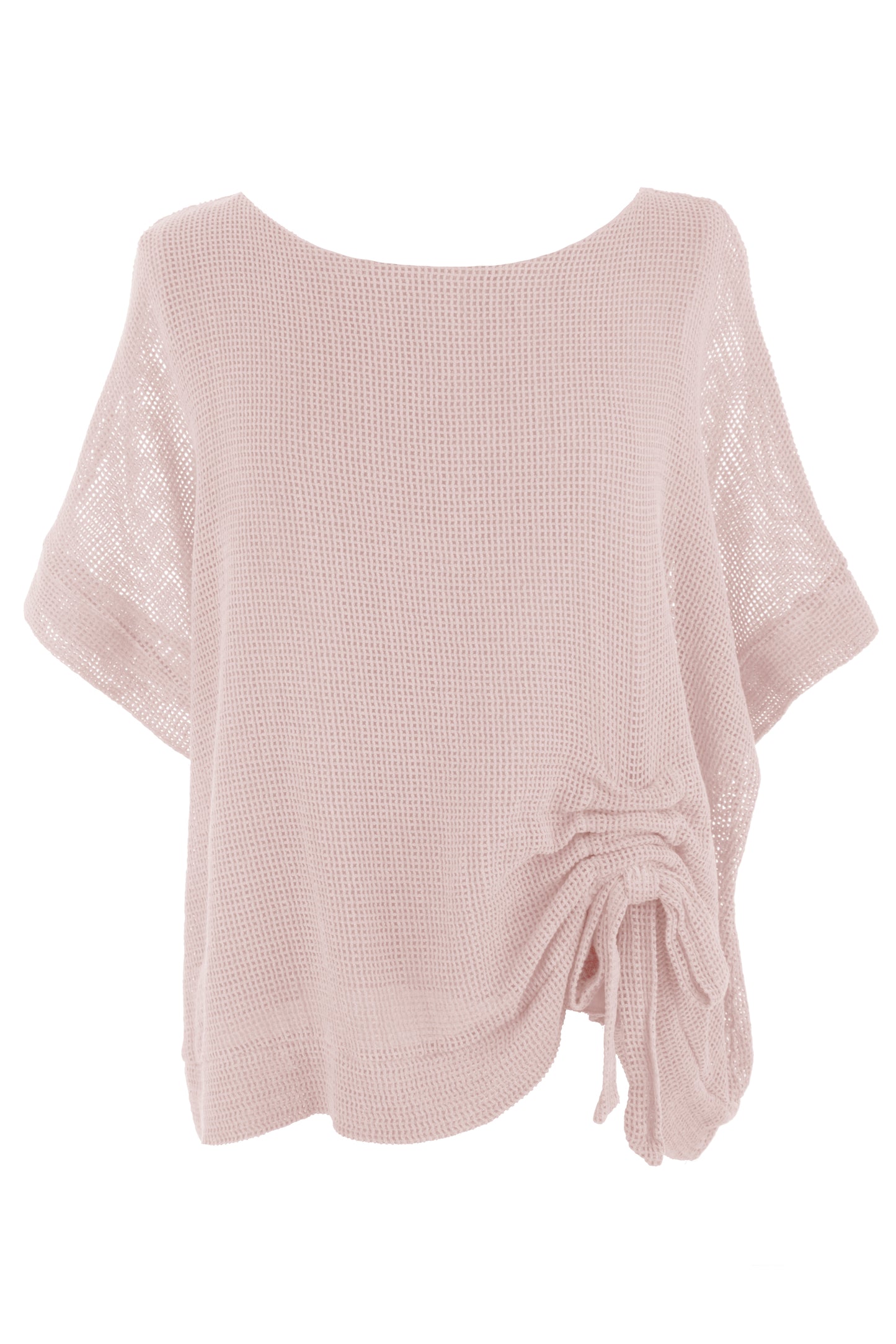 Tie Ruched Detail Mesh Top
