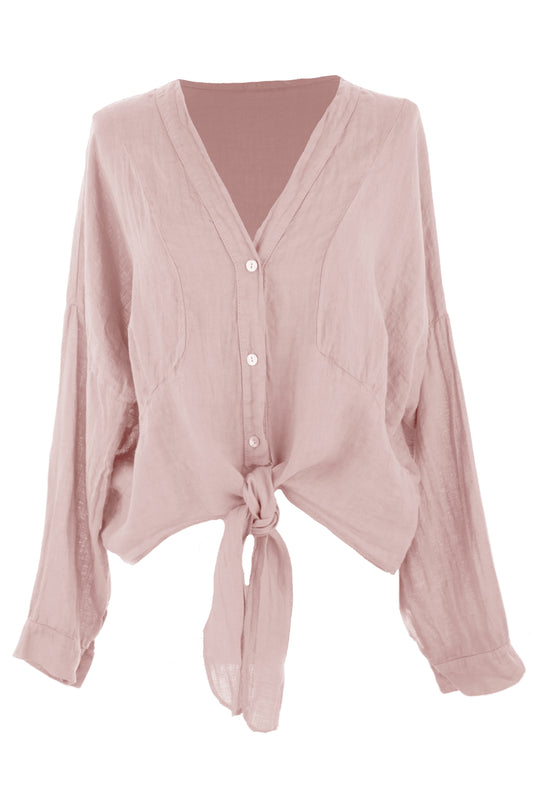 Tie Front Linen Shirt