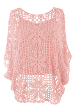 Load image into Gallery viewer, Flower Pattern Crochet Top with Vest
