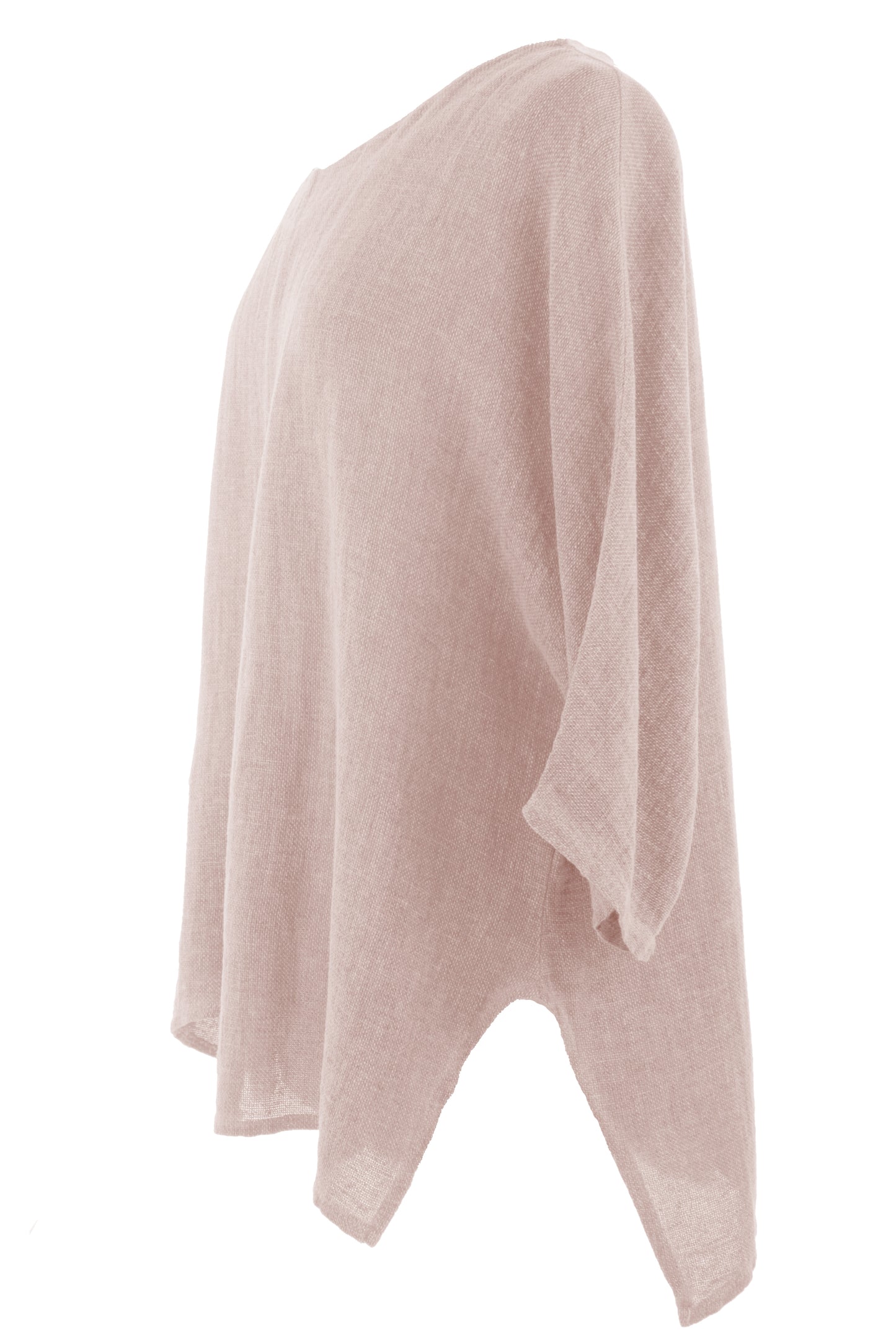 V Cutout Hem Linen Teabag Top