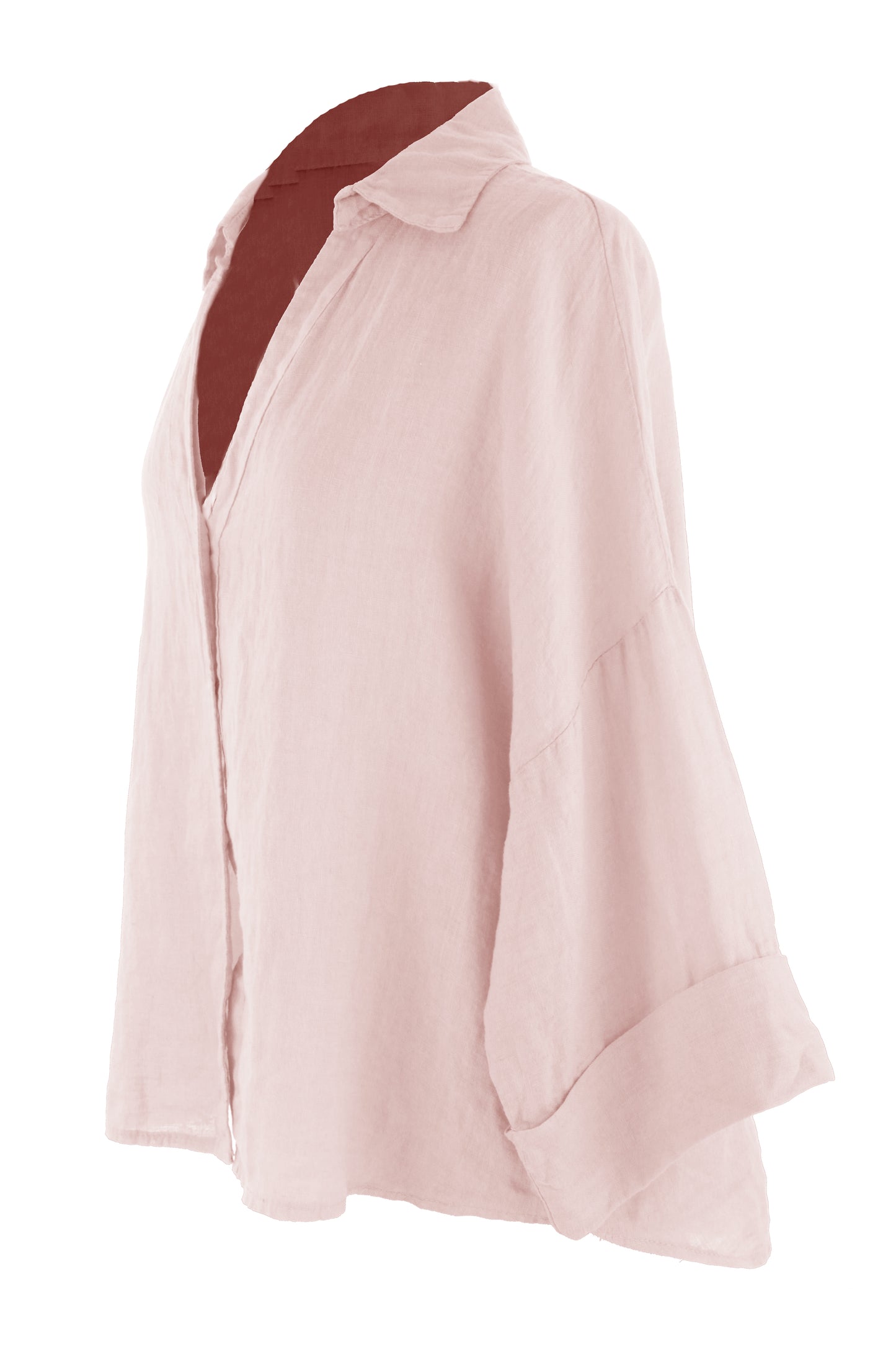 Collar V Neck Linen Shirt