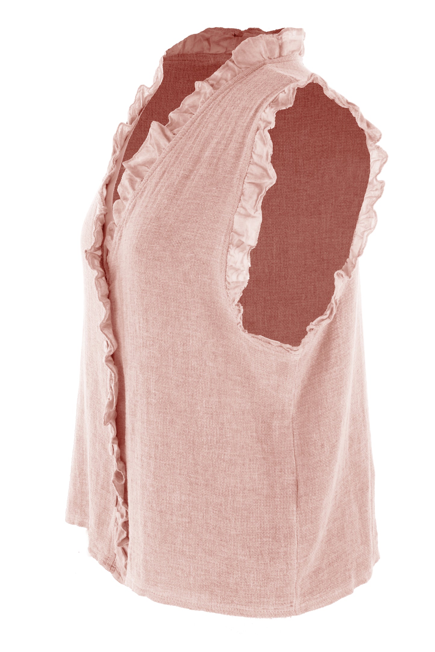 Sleeveless Frill Trim Teabag Top