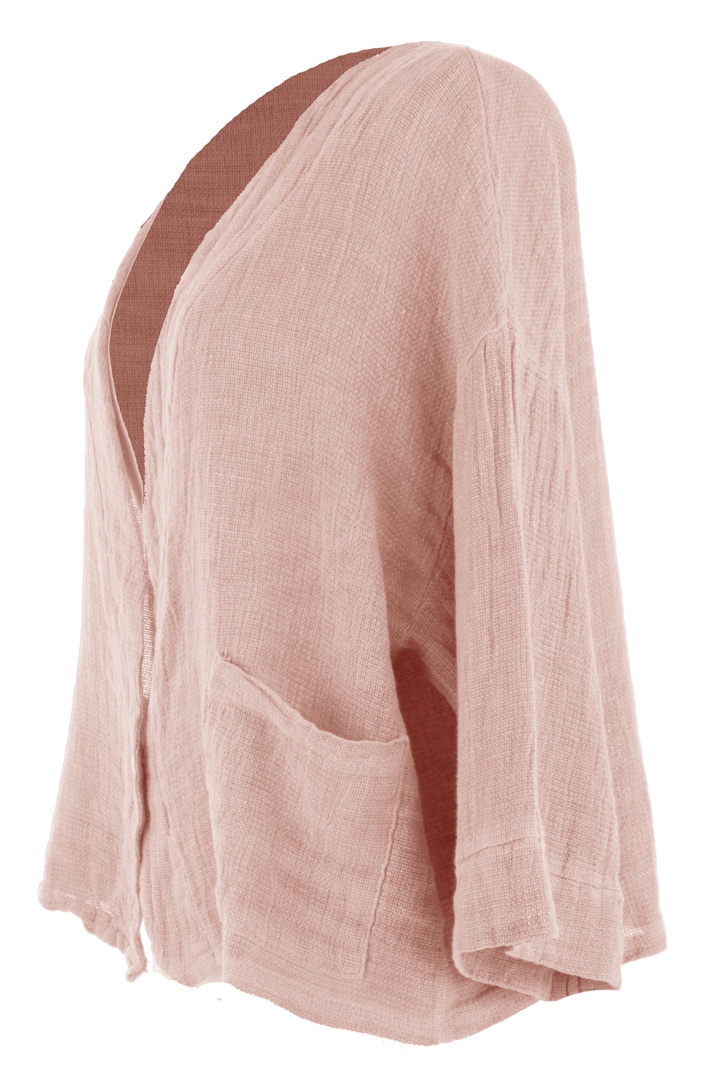 One Button Teabag Linen Jacket