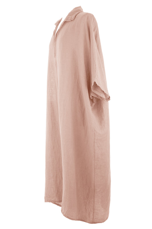 Batwing Collar Tulip Linen Midi