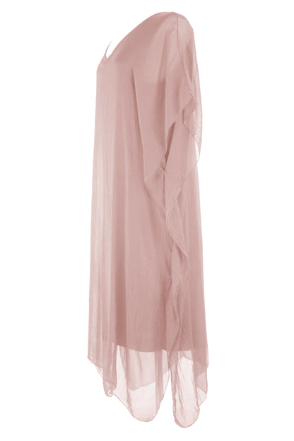 Batwing Silk Kaftan Midi