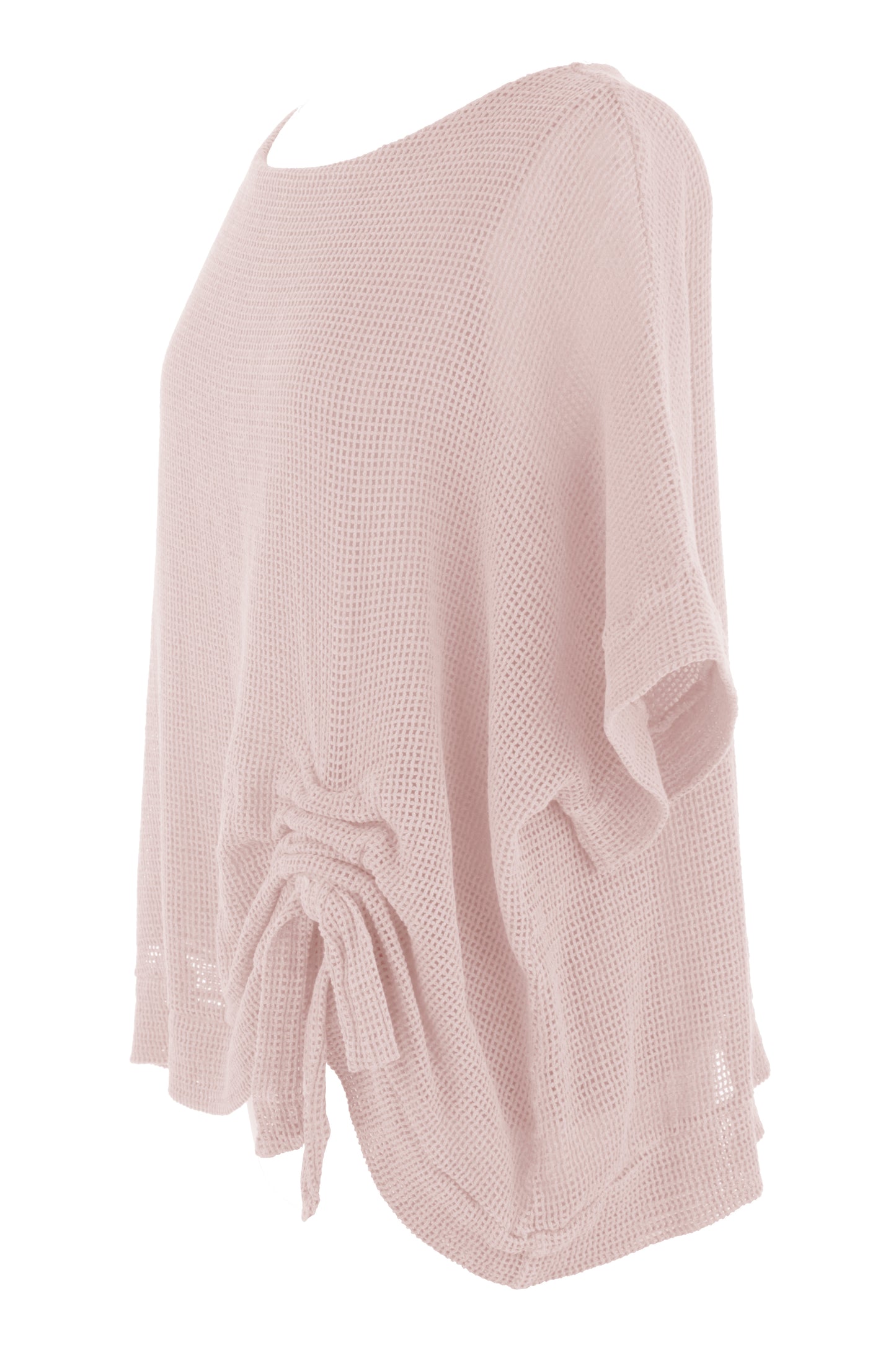 Tie Ruched Detail Mesh Top