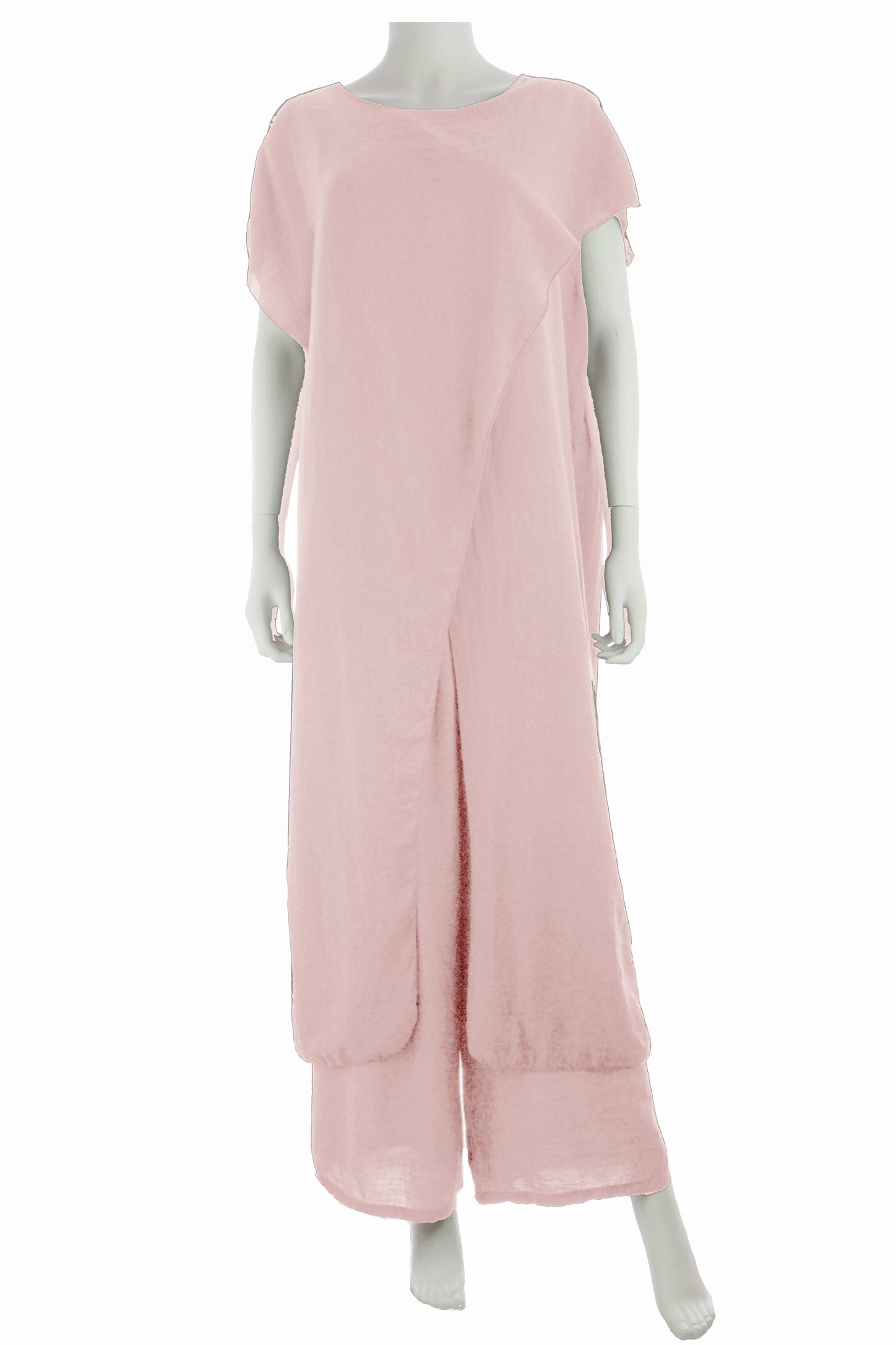 Crossover Tunic Top Wide Leg Trouser Set