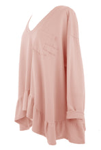 Load image into Gallery viewer, V Neck Frill Hem Jersey Top
