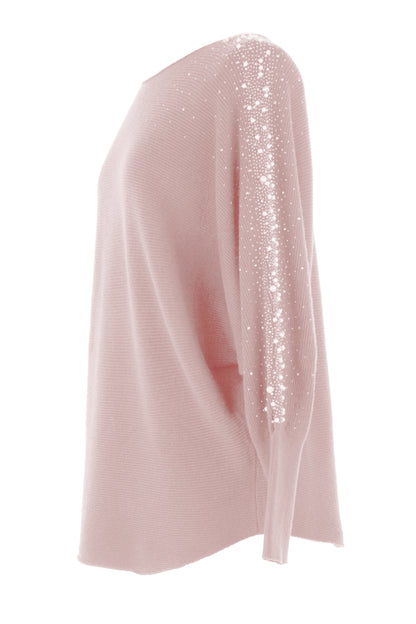 Pearl Diamante Sleeve Jumper