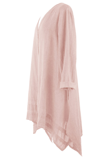 2 Pocket Asymmetric Linen Jacket
