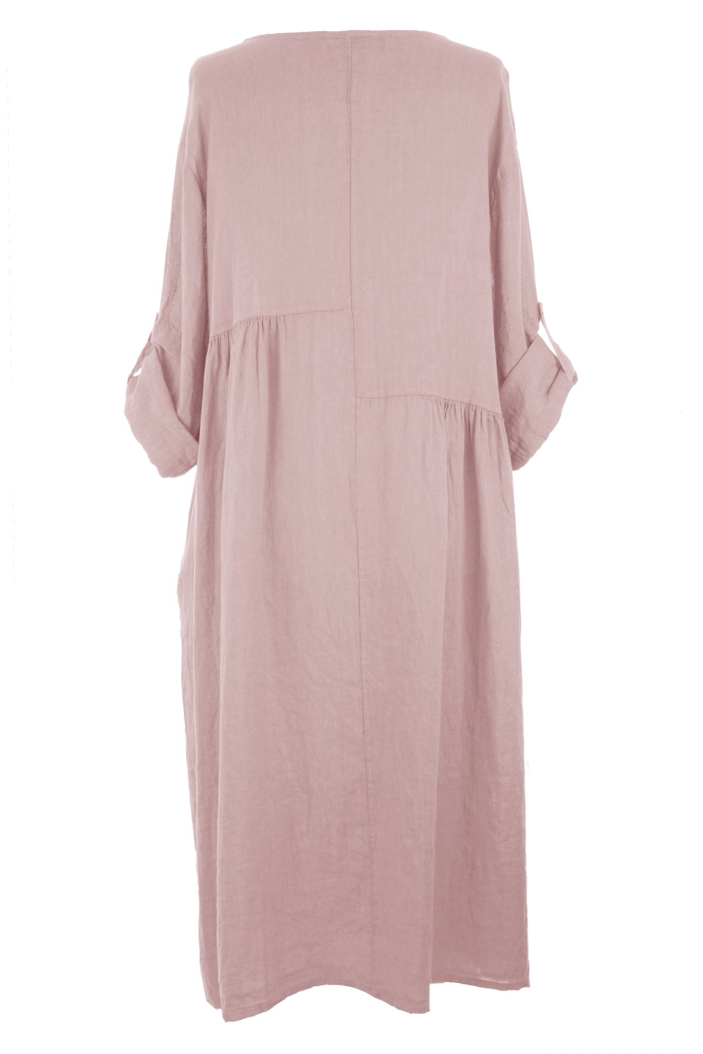 Pleat Panel Linen Dress
