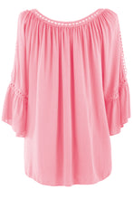 Load image into Gallery viewer, Crochet Trim Cut-out Shoulder Top
