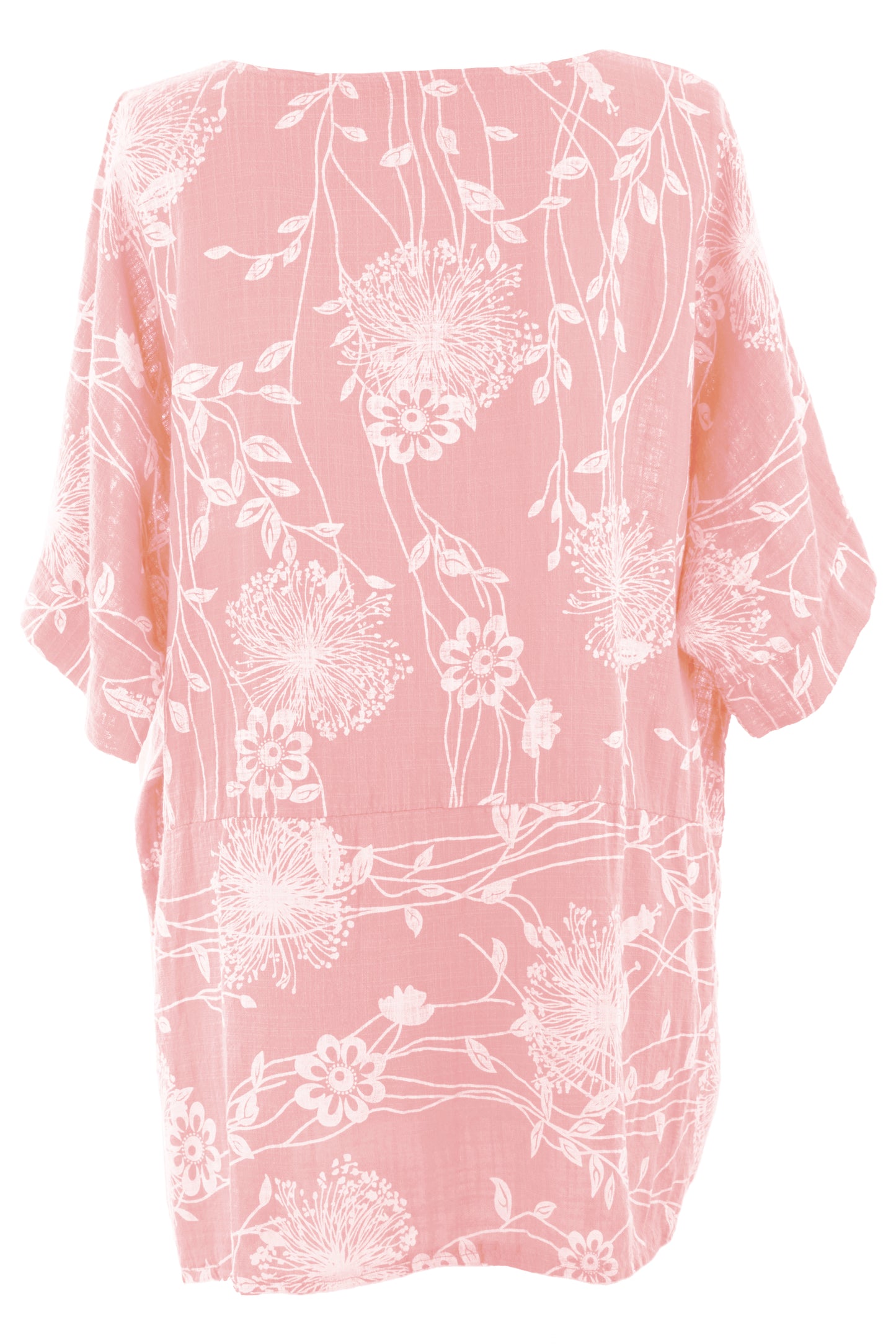 Dandelion Print Button Detail Top