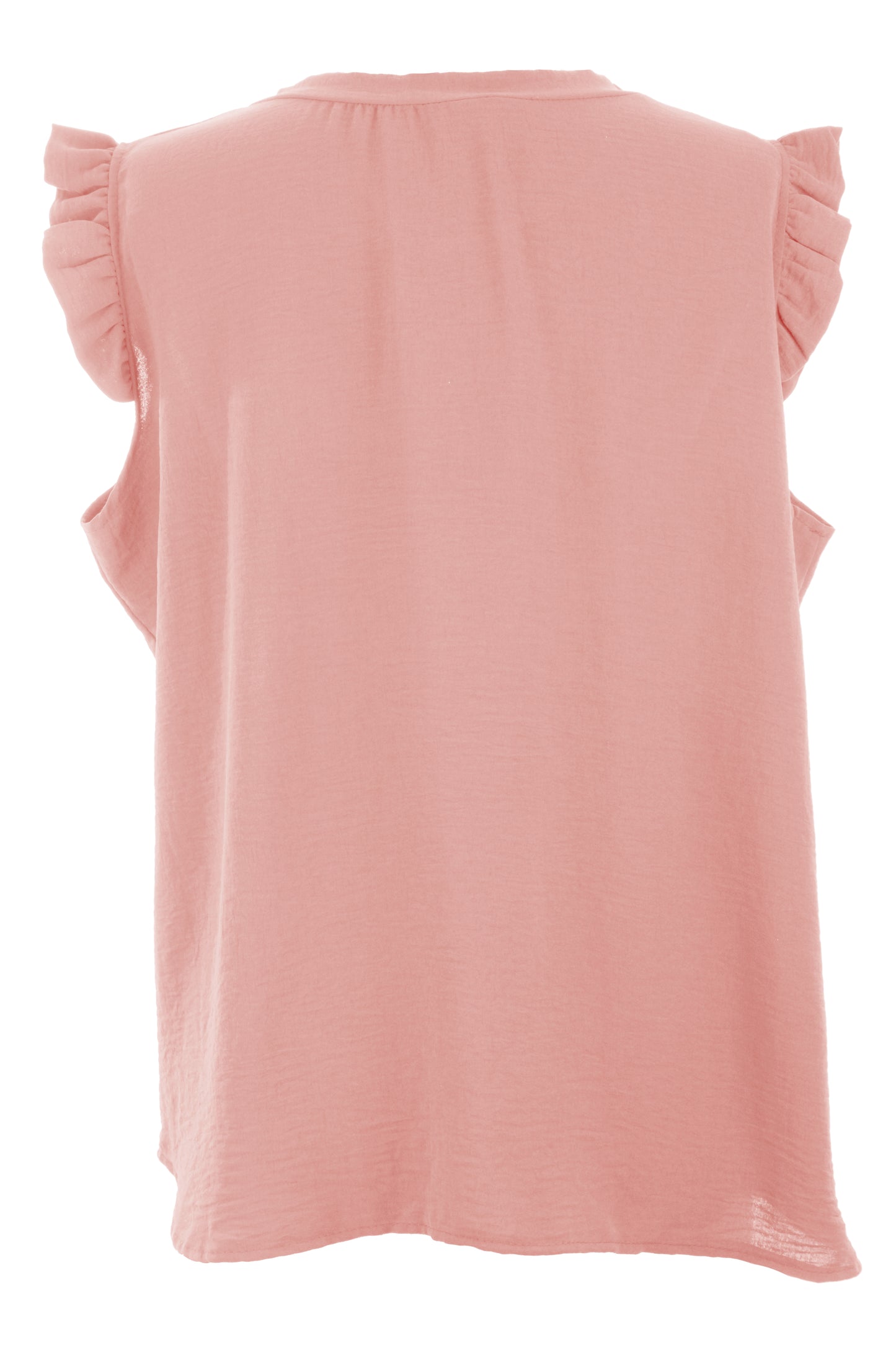 Sleeveless Frill Trim Necklace Top