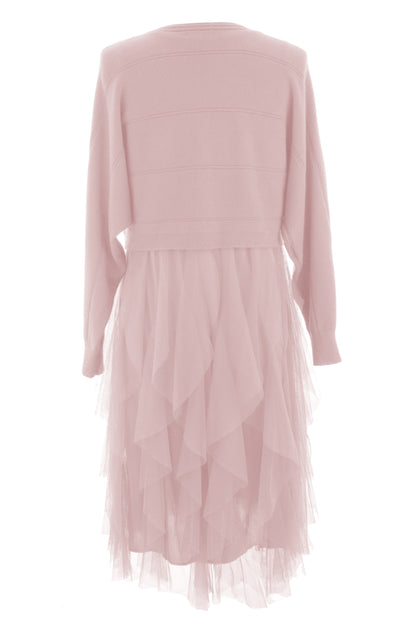 2 Piece Knit Jumper Ruffle Dress