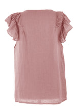 Load image into Gallery viewer, Sleeveless Frill Shoulder Linen Top
