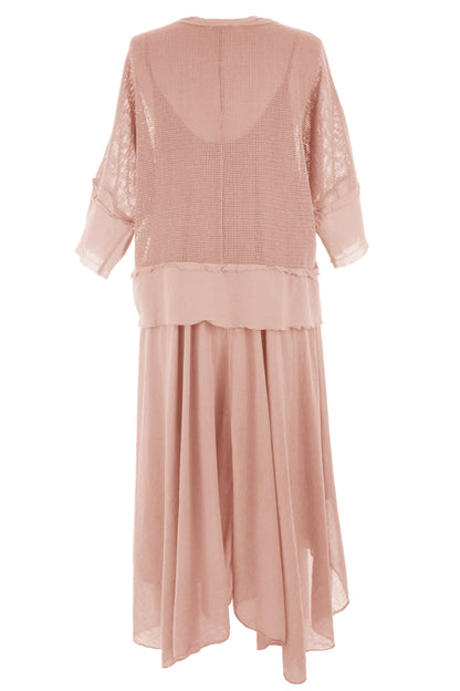 2 Piece Mesh Shrug Midi Dress