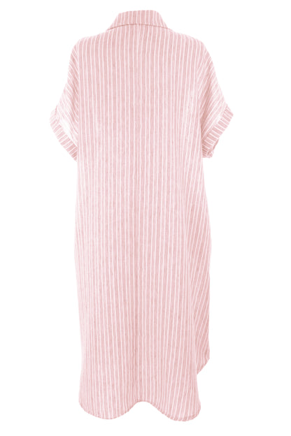 Stripe Print Collar Midi