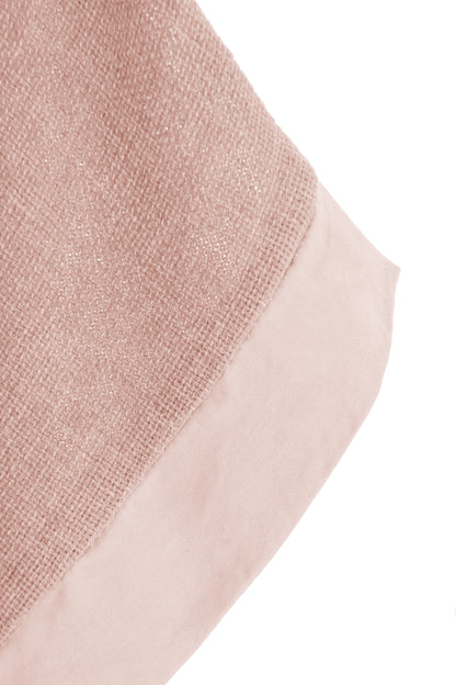 Satin Trim V Neck Teabag Linen Blouse