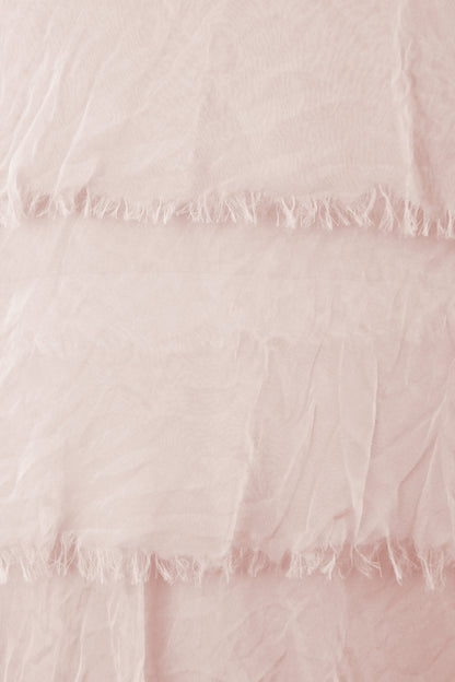 Sleeveless Frayed Detail Silk Midi