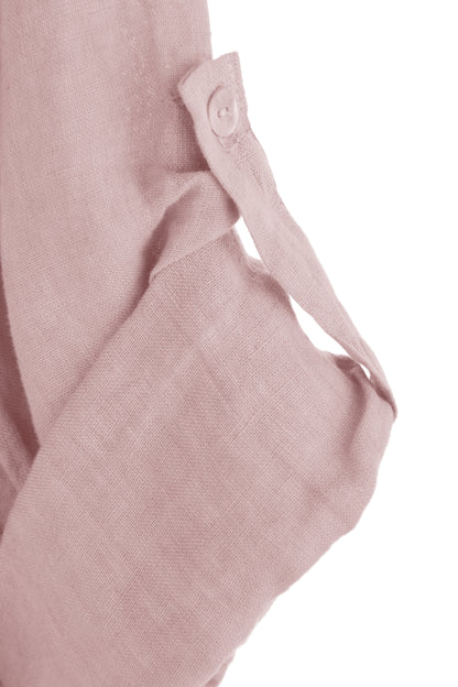 Pleat Panel Linen Dress